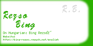 rezso bing business card